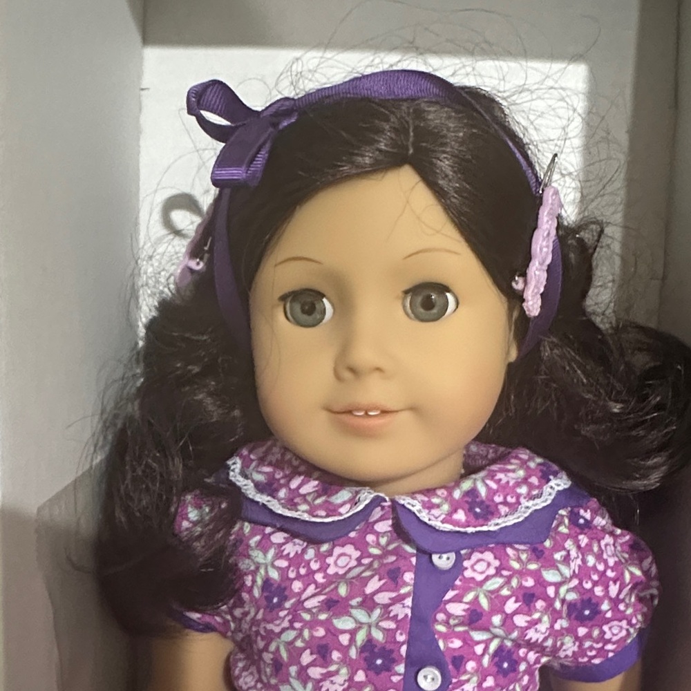 American Girl Doll in Purple Floral Dress - Picture 2 of 5